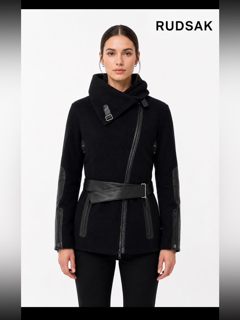 RUDSAK, Winter collared & belted coat!
